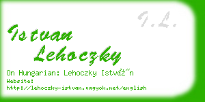 istvan lehoczky business card